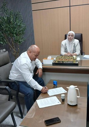 توقيع اتفاقية يبوس لصالح بلدية السيلة الحارثية بحضور مدير عام المديرية م.ميرفت غزال ورئيس بلدية السيلة الحارثية السيد سمير زيود
